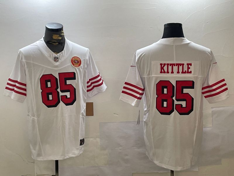 Men San Francisco 49ers #85 Kittle White three generations 2024 Nike Limited NFL Jersey style 10->->